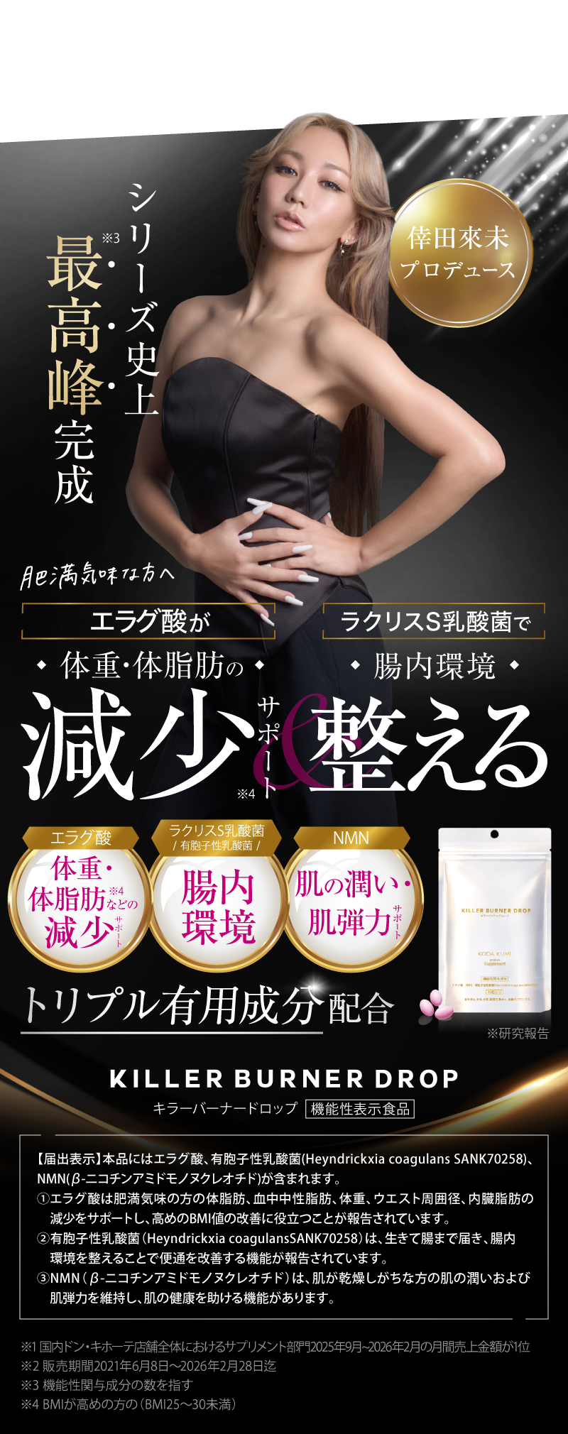 体重・体脂肪の減少サポート お通じ改善