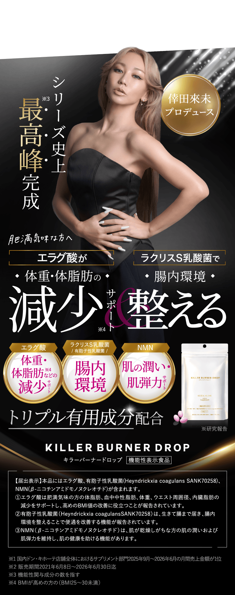 体重・体脂肪の減少サポート お通じ改善